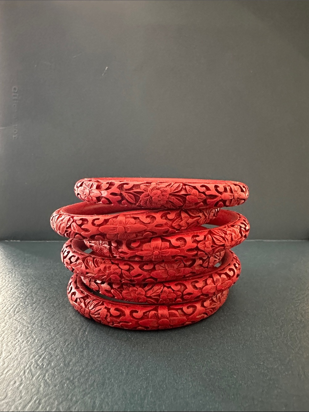 CLEARANCE 💕 Vintage Hand Carved Cinnabar Bracelets Bundle